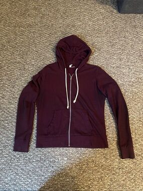 H&M Burgundy Basic Zip up Hoodie